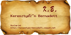 Keresztyén Bernadett névjegykártya