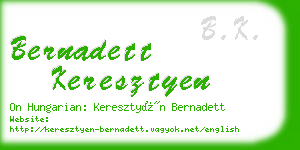 bernadett keresztyen business card